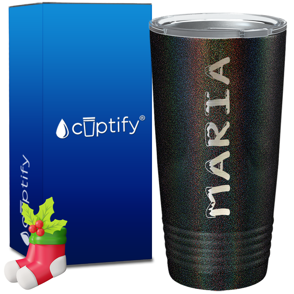 Personalized Snowy Christmas Font on 20oz Tumbler