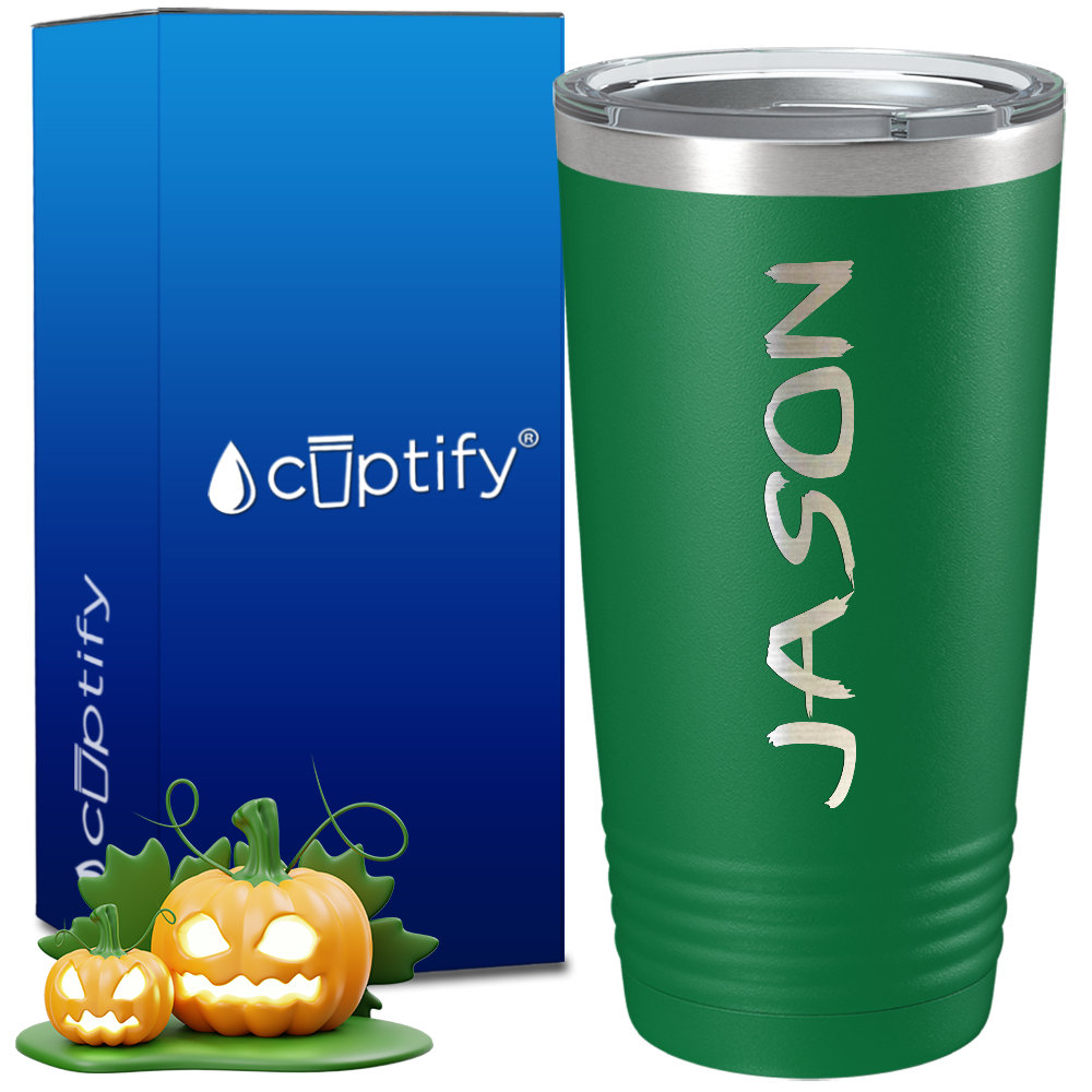 Personalized Scary Halloween Font on 20oz Tumbler