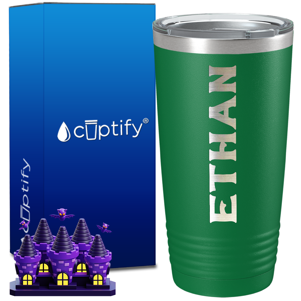 Personalized Grim Halloween Font on 20oz Tumbler