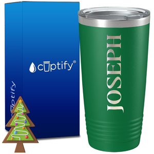 Personalized Merry Christmas Font on 20oz Tumbler