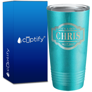 Personalized It's a Boy with Name and Date 20oz Tumbler