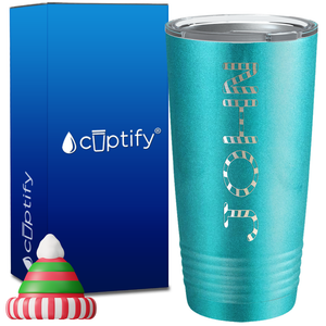 Personalized Candy Canes Christmas Font on 20oz Tumbler