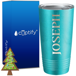 Personalized Merry Christmas Font on 20oz Tumbler