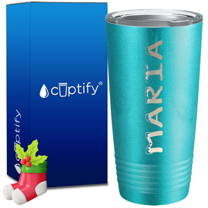 Personalized Snowy Christmas Font on 20oz Tumbler