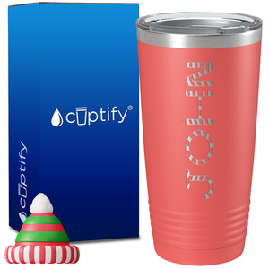 Personalized Candy Canes Christmas Font on 20oz Tumbler