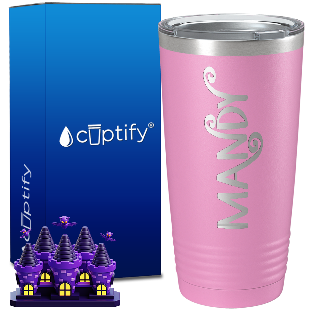 Personalized Curly Spooky Halloween Font on 20oz Tumbler