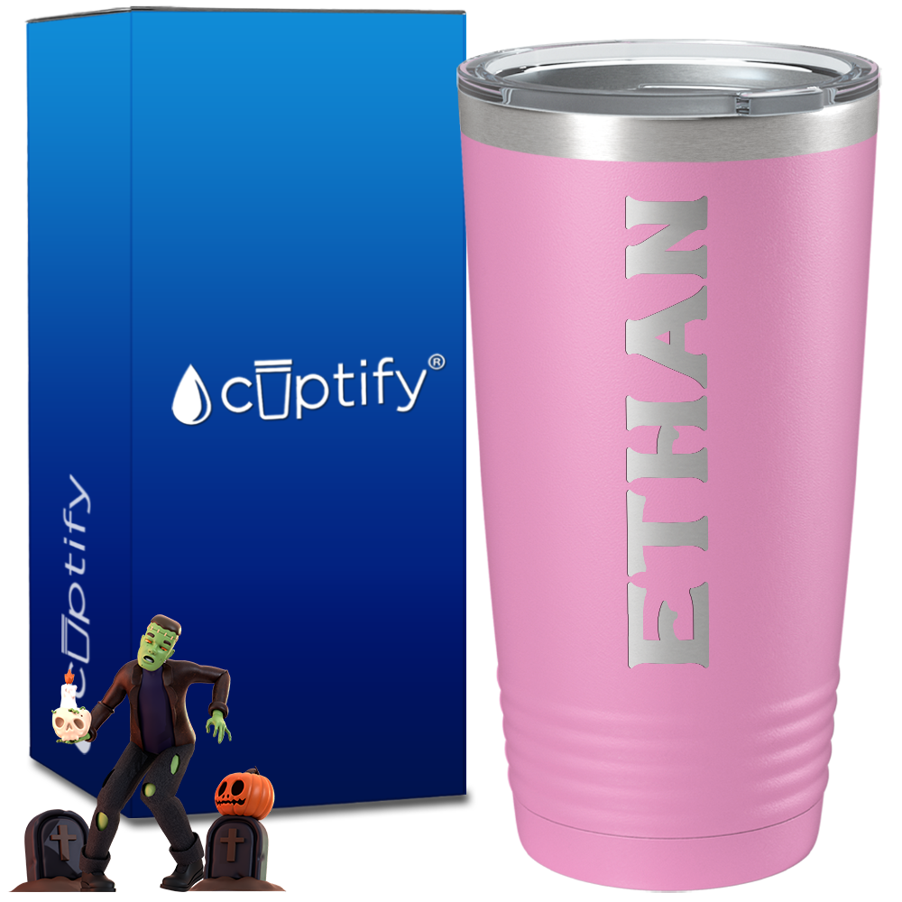 Personalized Grim Halloween Font on 20oz Tumbler