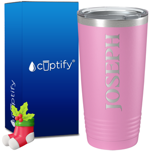 Personalized Merry Christmas Font on 20oz Tumbler