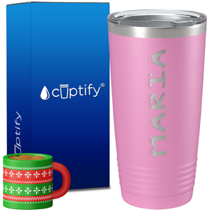 Personalized Snowy Christmas Font on 20oz Tumbler