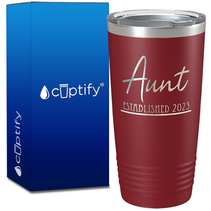 Aunt Established 2023 on 20oz Tumbler