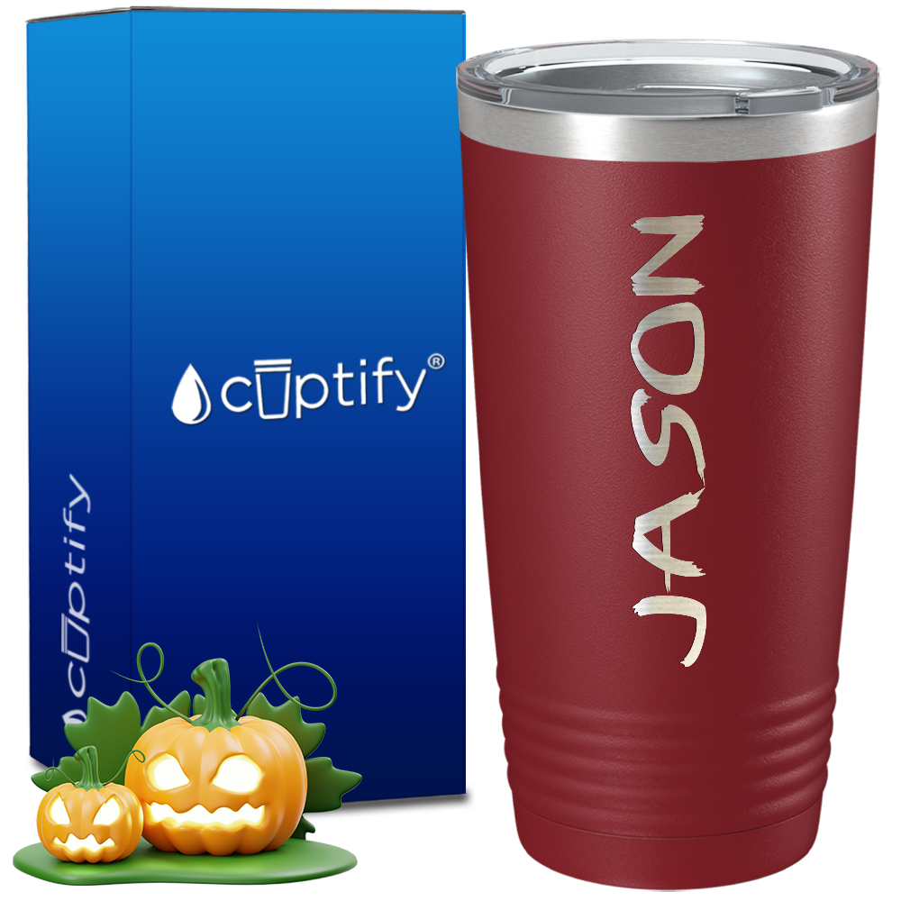 Personalized Scary Halloween Font on 20oz Tumbler