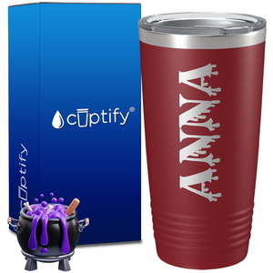 Personalized Bloody Halloween Font on 20oz Tumbler