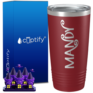 Personalized Curly Spooky Halloween Font on 20oz Tumbler