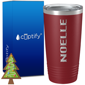 Personalized Claus Christmas Font on 20oz Tumbler