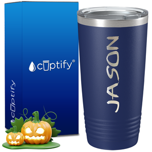 Personalized Scary Halloween Font on 20oz Tumbler
