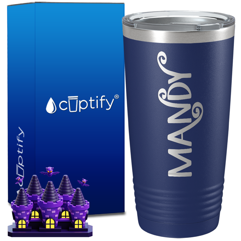 Personalized Curly Spooky Halloween Font on 20oz Tumbler