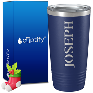 Personalized Merry Christmas Font on 20oz Tumbler