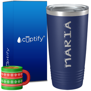 Personalized Snowy Christmas Font on 20oz Tumbler