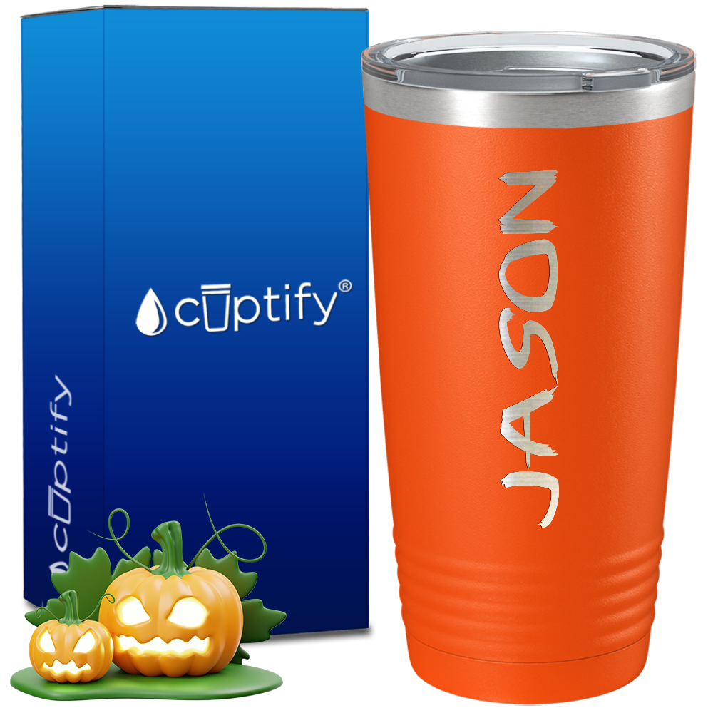 Personalized Scary Halloween Font on 20oz Tumbler