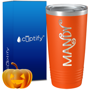 Personalized Curly Spooky Halloween Font on 20oz Tumbler