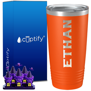 Personalized Grim Halloween Font on 20oz Tumbler