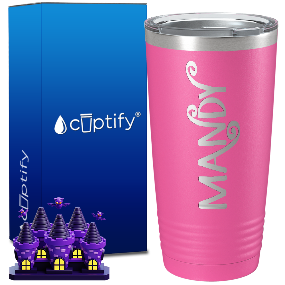 Personalized Curly Spooky Halloween Font on 20oz Tumbler