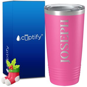 Personalized Merry Christmas Font on 20oz Tumbler