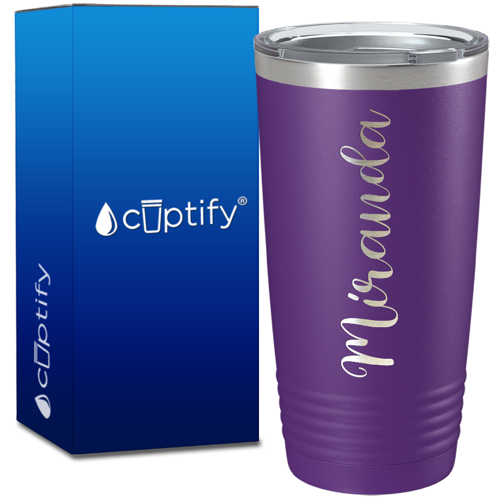 Personalized Purple 20oz Engraved Tumbler