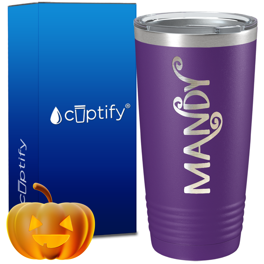 Personalized Curly Spooky Halloween Font on 20oz Tumbler