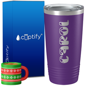 Personalized Frosty Christmas Font on 20oz Tumbler