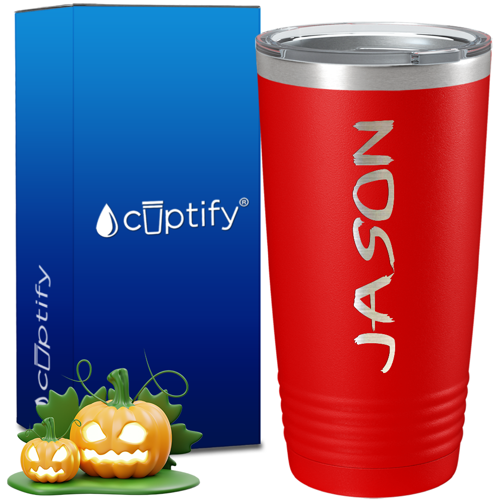 Personalized Scary Halloween Font on 20oz Tumbler