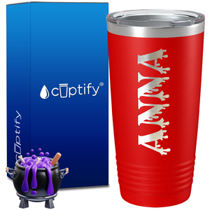 Personalized Bloody Halloween Font on 20oz Tumbler