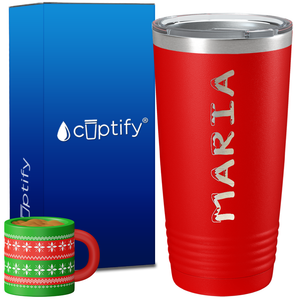 Personalized Snowy Christmas Font on 20oz Tumbler