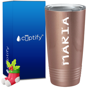 Personalized Snowy Christmas Font on 20oz Tumbler