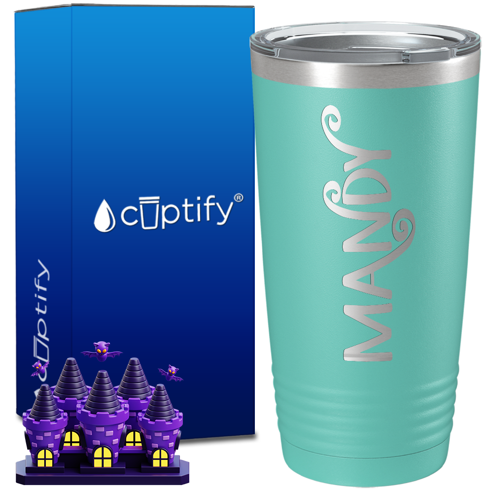 Personalized Curly Spooky Halloween Font on 20oz Tumbler