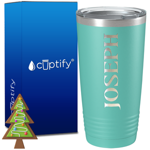 Personalized Merry Christmas Font on 20oz Tumbler