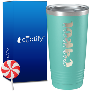 Personalized Frosty Christmas Font on 20oz Tumbler