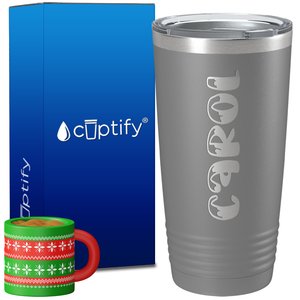 Personalized Frosty Christmas Font on 20oz Tumbler