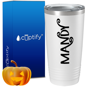 Personalized Curly Spooky Halloween Font on 20oz Tumbler