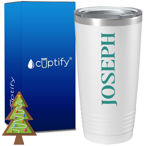 Personalized Merry Christmas Font on 20oz Tumbler