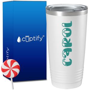 Personalized Frosty Christmas Font on 20oz Tumbler