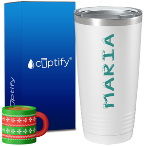 Personalized Snowy Christmas Font on 20oz Tumbler