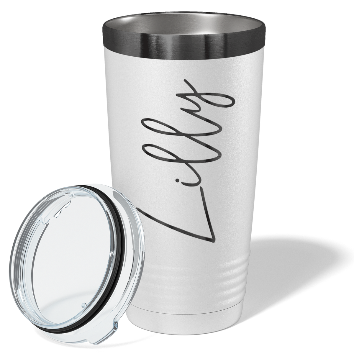 Personalized White with Ion Ghost Black 20oz Engraved Tumbler