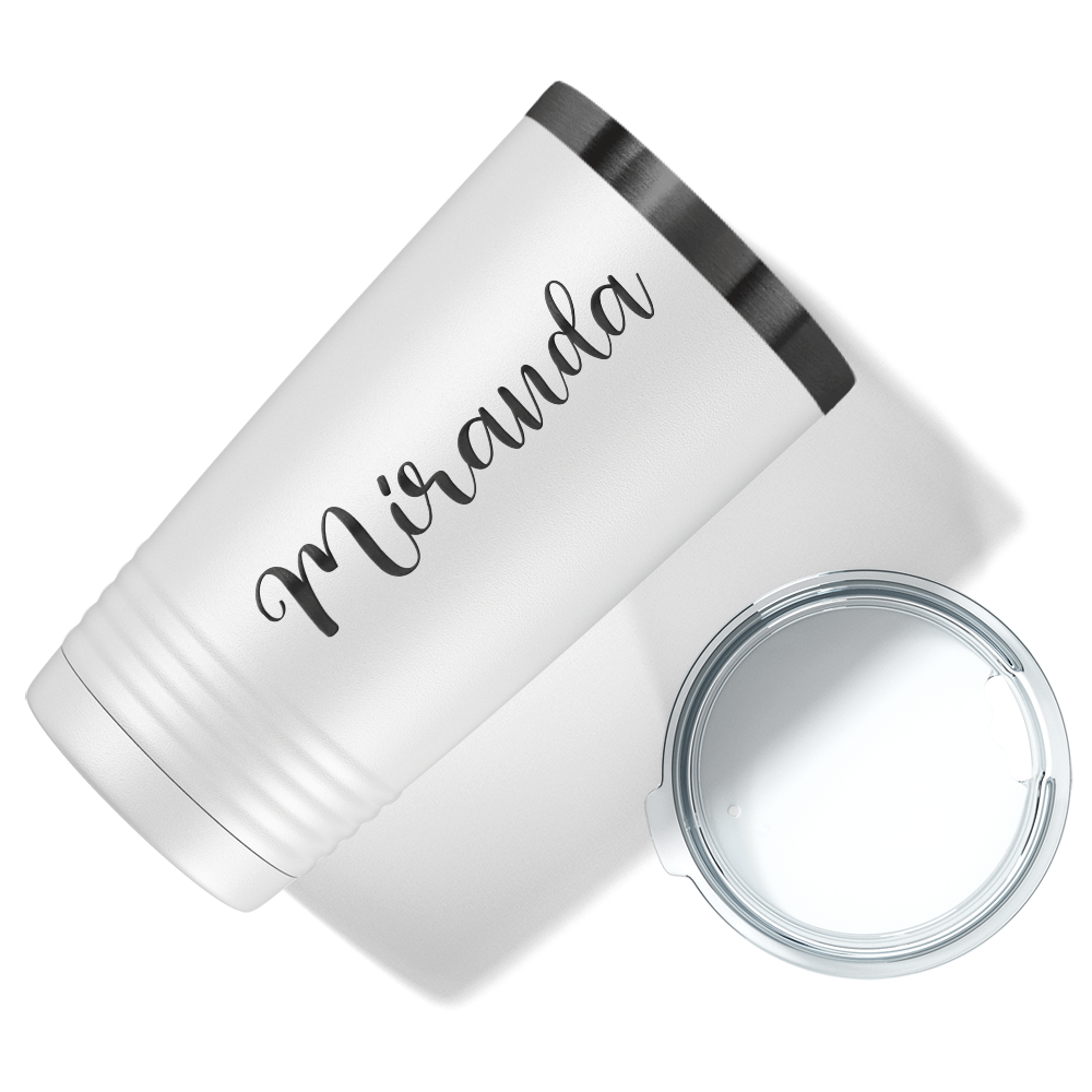 Personalized White with Ion Ghost Black 20oz Engraved Tumbler