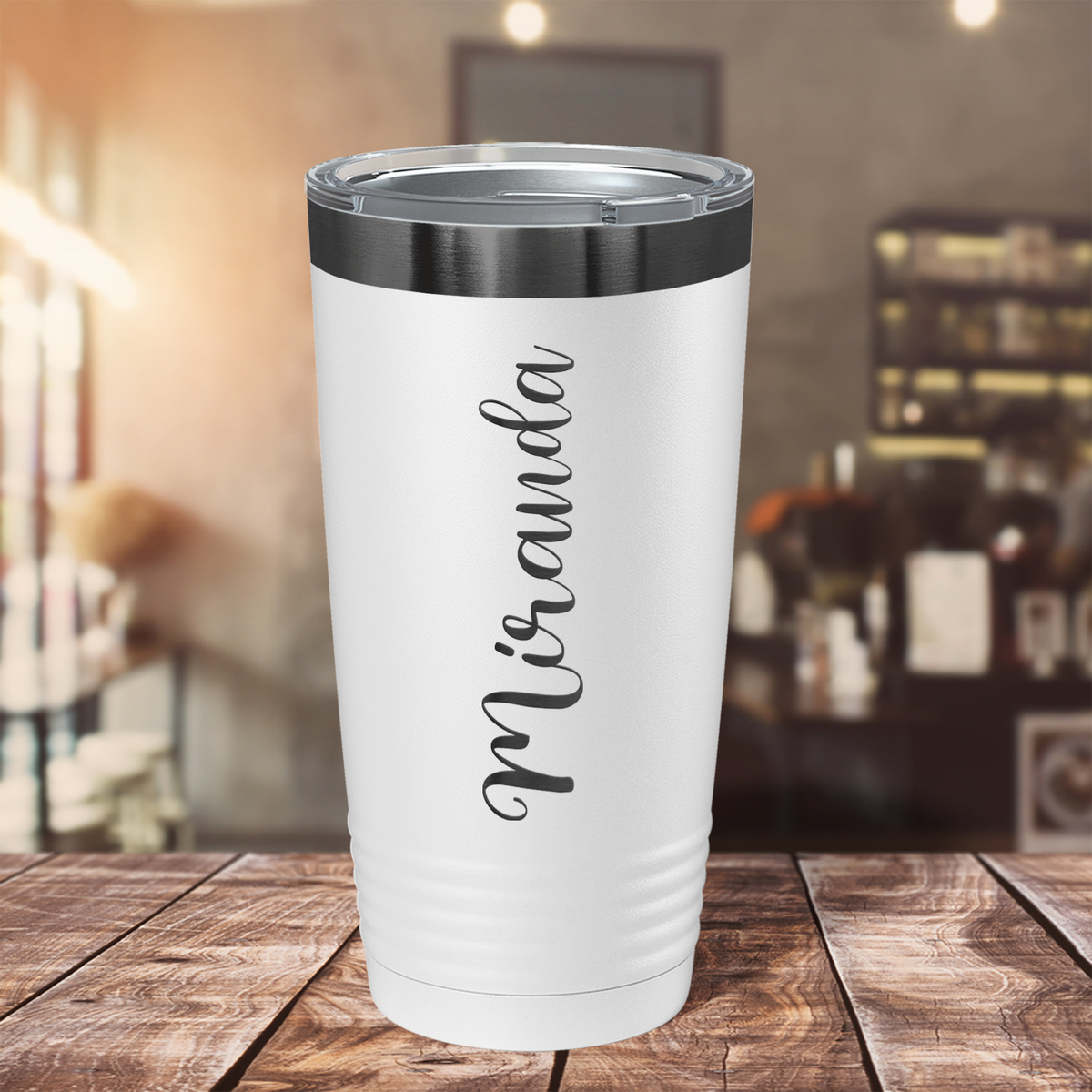Personalized White with Ion Ghost Black 20oz Engraved Tumbler