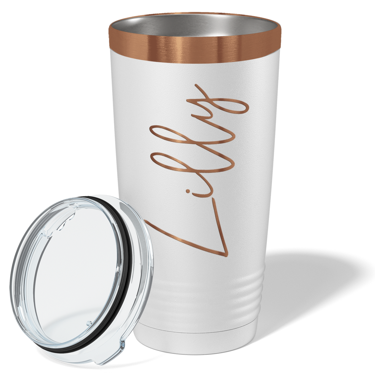 Personalized White with Ion Rose Gold 20oz Engraved Tumbler