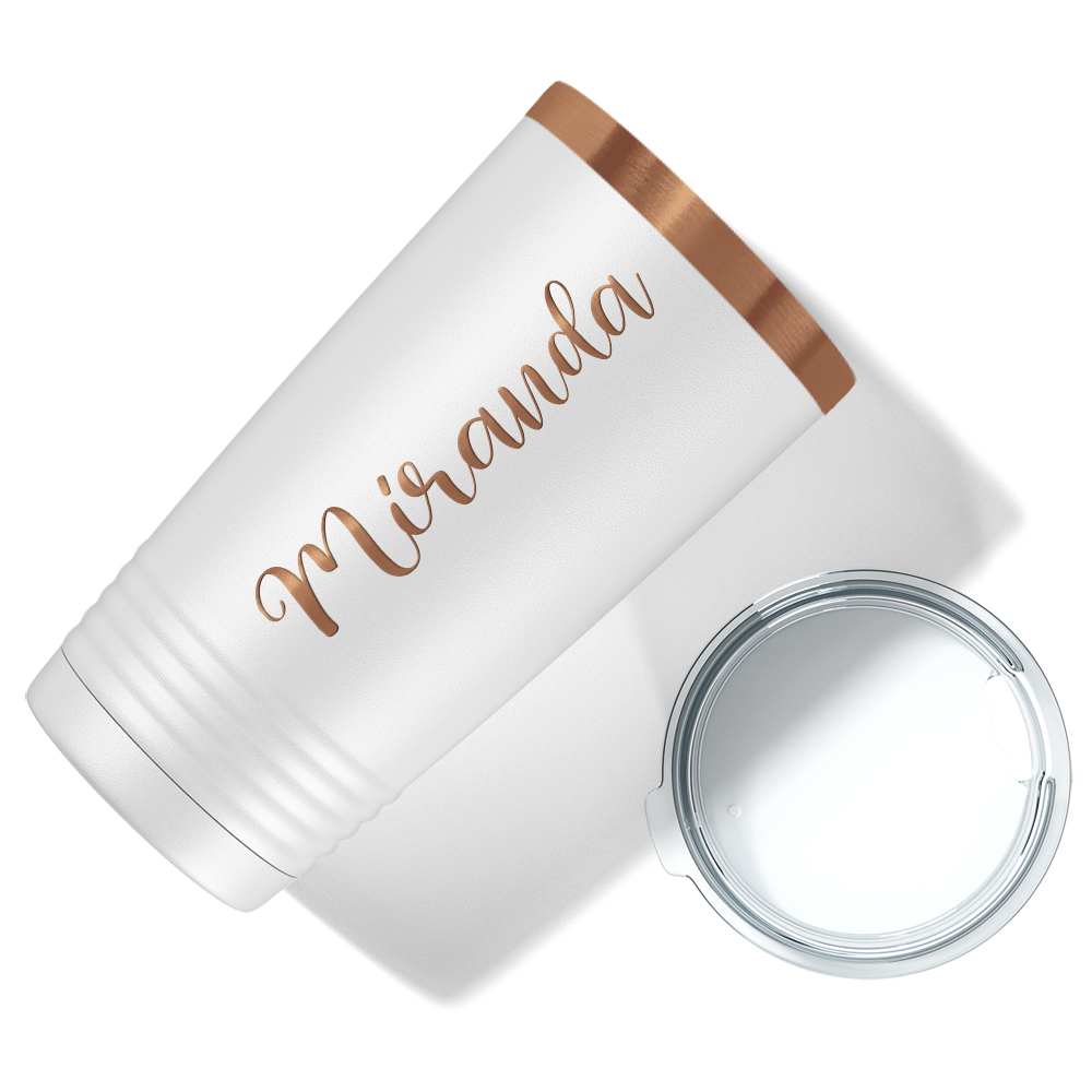 Personalized White with Ion Rose Gold 20oz Engraved Tumbler