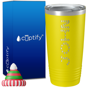Personalized Candy Canes Christmas Font on 20oz Tumbler