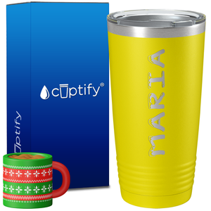 Personalized Snowy Christmas Font on 20oz Tumbler