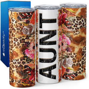 Aunt with Leopard Skin 20oz Skinny Tumbler